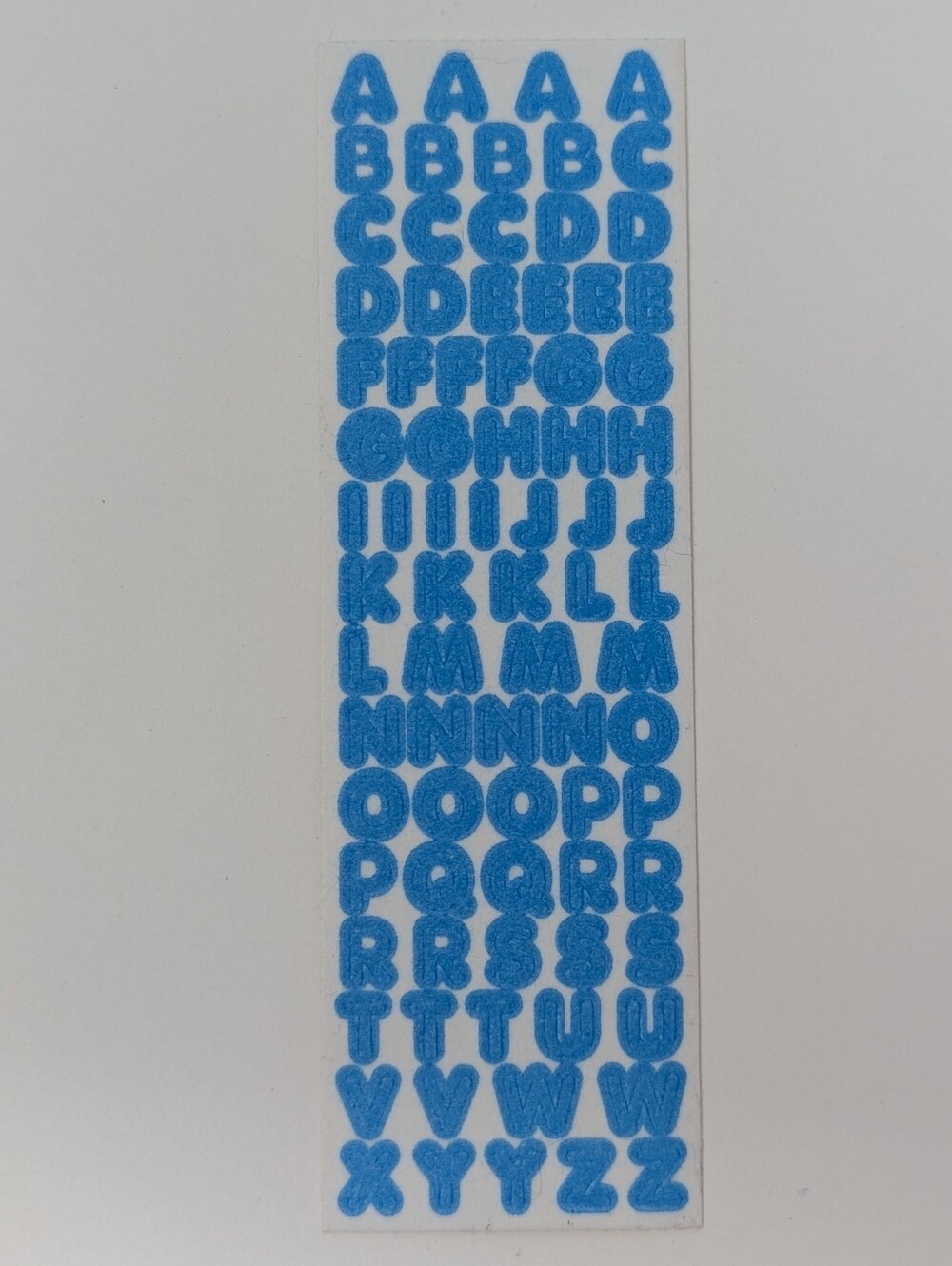 Sandylion Stickers Alphabet Blue Fuzzy Vintage